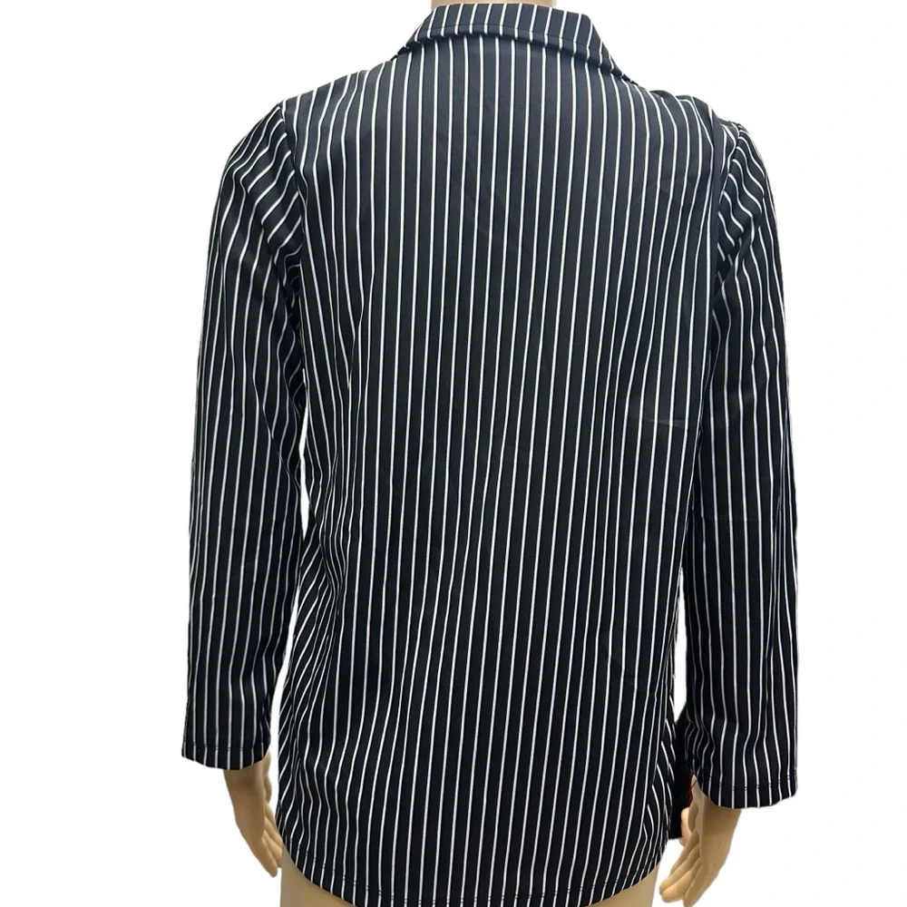 Cosplay Gangster Suit Youth Large Black White Striped Jacket and Pants